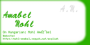 amabel mohl business card